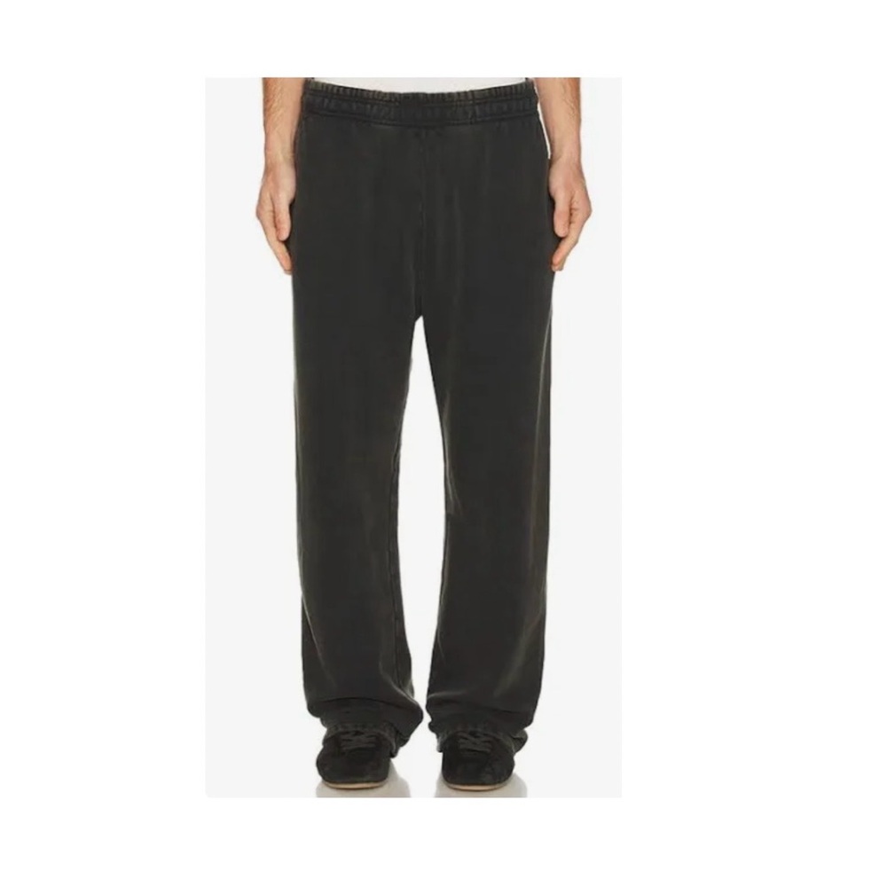 Men's Classic Black Straight-Leg. Fleece Sweatpants 100% Cotton. ENTIRE STUDIOS.